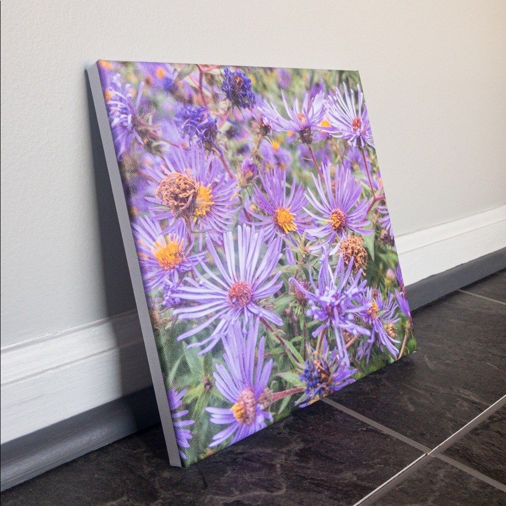 Purple Flowers Nature Photo on Square Canvas ๐ผ - Picture 3 of 7